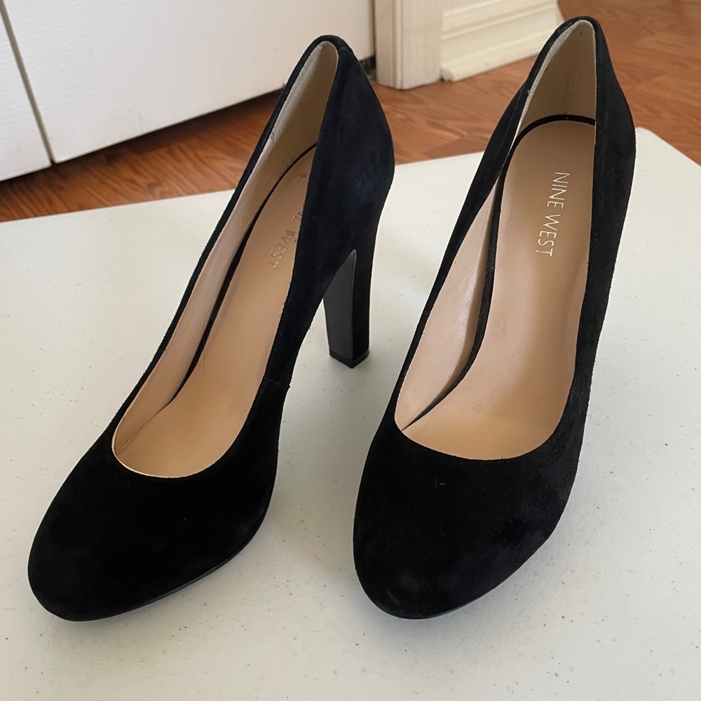Nine West Black Suede 4.5” High Heels